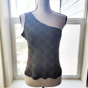 Y2K Vintage Glitter One Shoulder Top | M